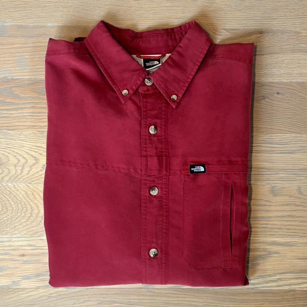 The North Face Syncline Button Down Shirt Manzanita Red Mens Size Medium - Picture 8 of 9